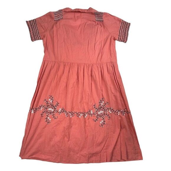 Anthropologie Lazybones Pink Embroidered Dress - Picture 3 of 8
